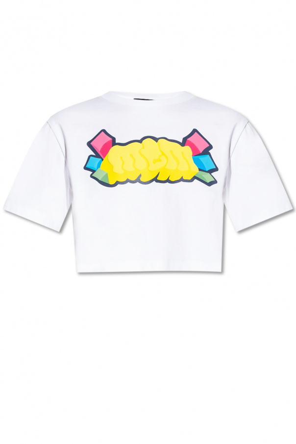 MCM Cropped T-shirt with logo