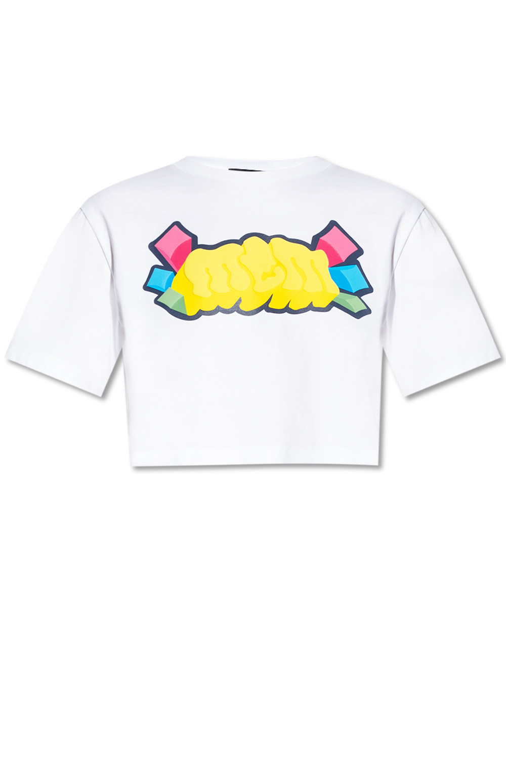 MCM Cropped T-shirt merino with logo