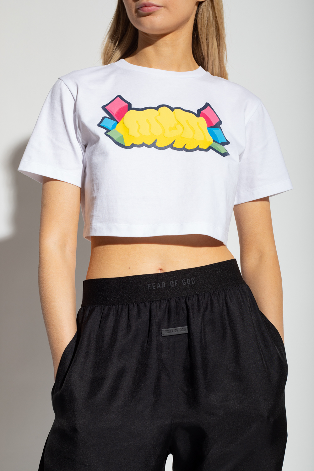 MCM Cropped T-shirt with logo