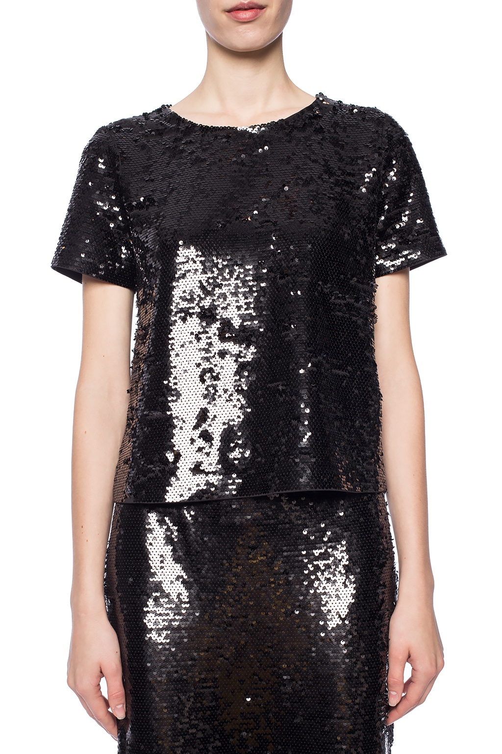 Black Sequin round neck top Michael Michael Kors - Vitkac Spain