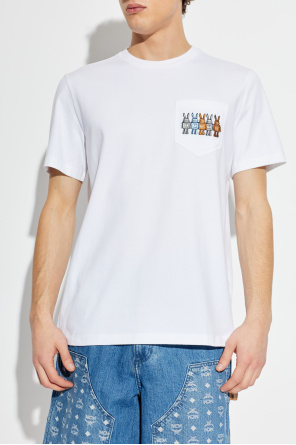 MCM Camiseta de algodón con bolsillo