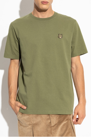 Maison Kitsuné T-shirt z naszywką z logo