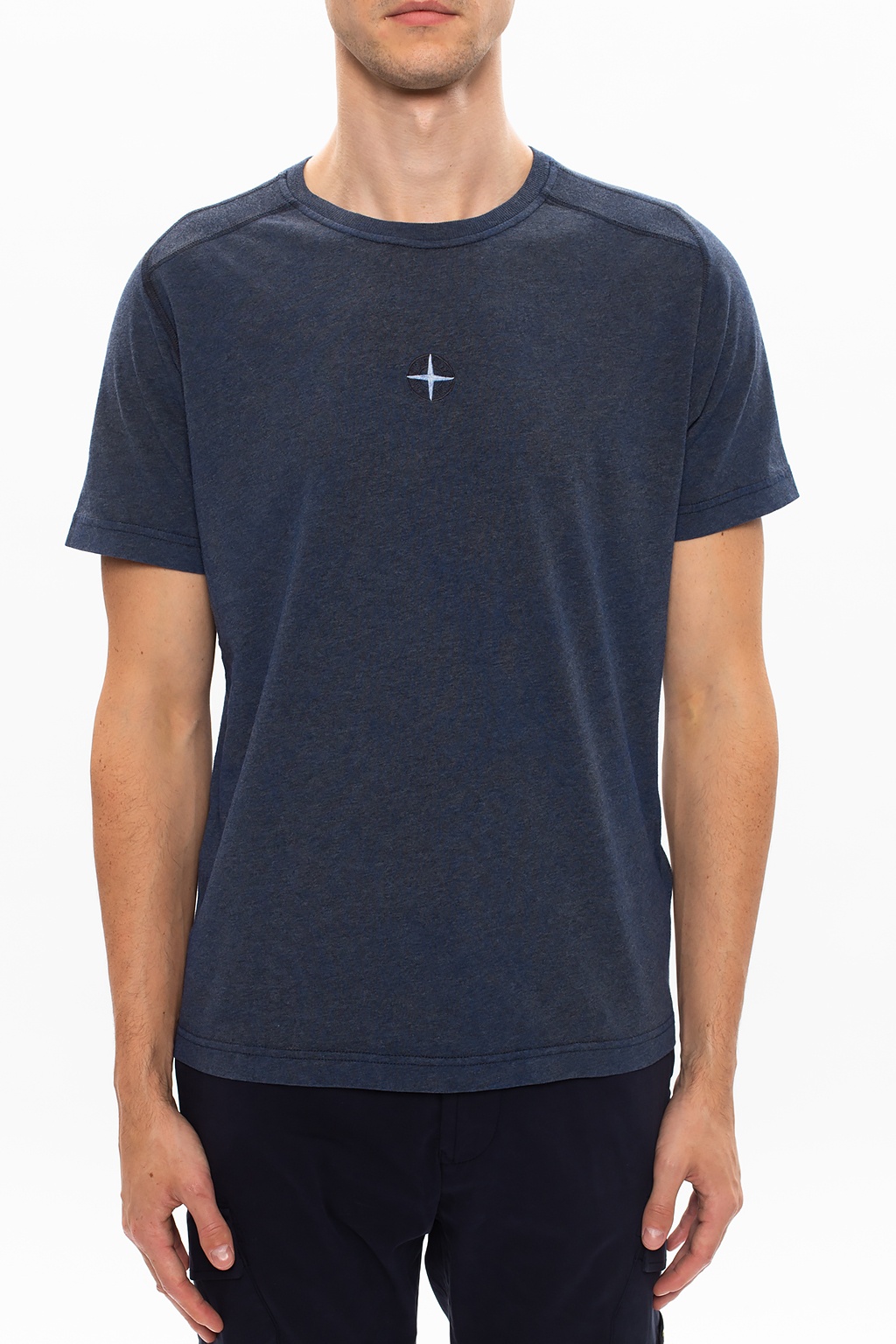 Stone Island blue Embroidered Logo T-Shirt