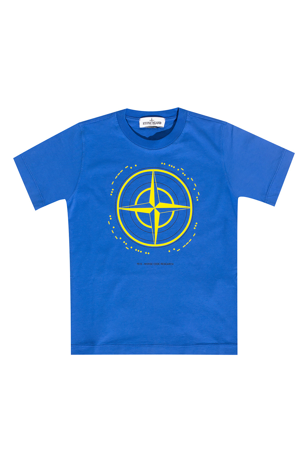 STONE ISLAND JUNIOR: t-shirt with short sleeves and logo - Black
