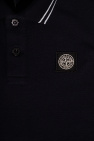 grey contrast-trimmed polo shirt Polo shirt with logo