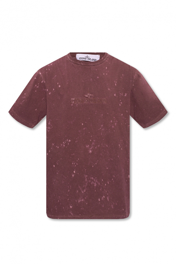 Stone Island T-shirt with bleached effect