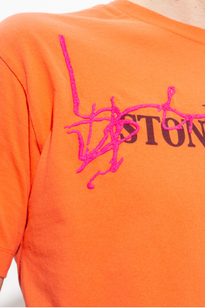 Stone Island versace kids logo cotton t shirt