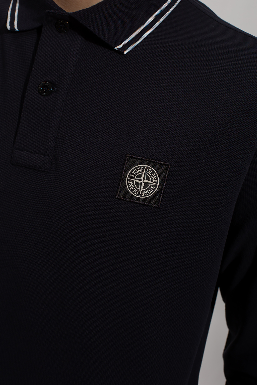 Stone Island STOREEZ sheer knit polo top