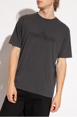 Stone Island embroidered-logo Oxford shirt
