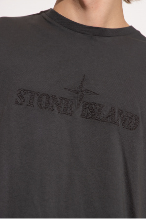 Stone Island embroidered-logo Oxford shirt