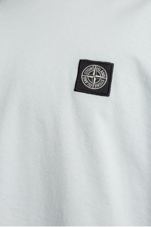 Stone Island T-shirt con stampa grafica Viola