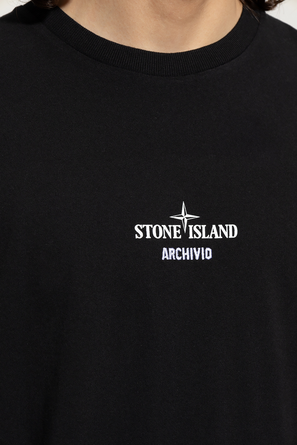 Stone Island t-shirt crop à logo brodé