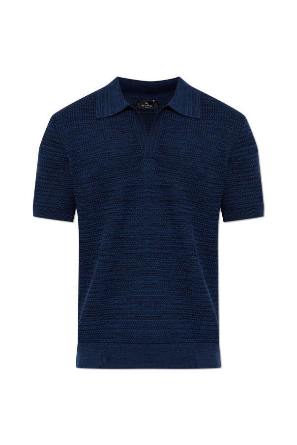 Polo with decorative weave od Etro