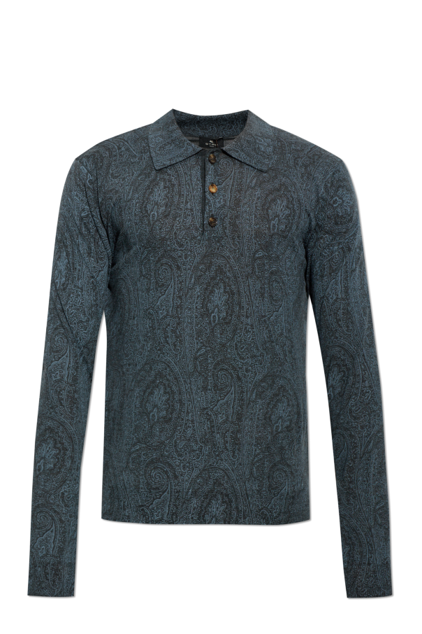 Wool long-sleeve polo od Etro