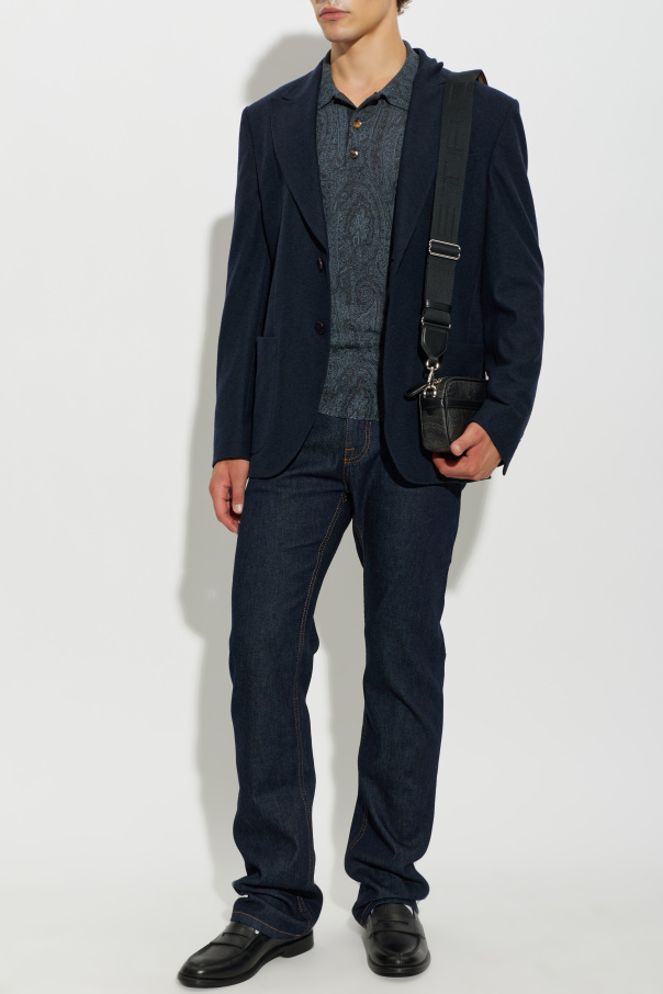 Etro Wool long-sleeve polo