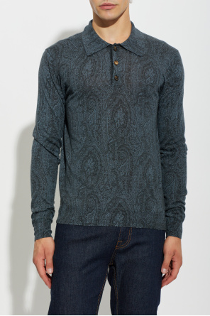 Etro Wool long-sleeve polo