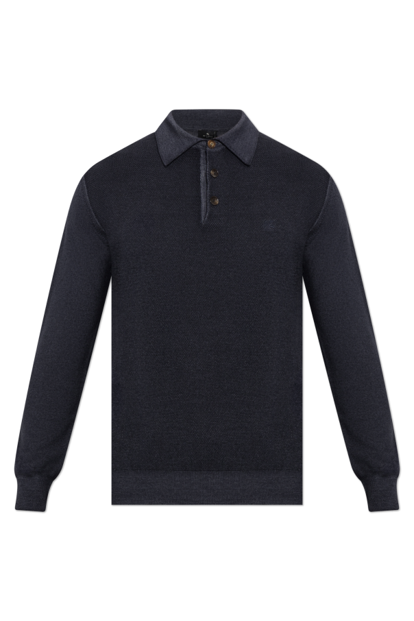 Wool long-sleeve polo od Etro