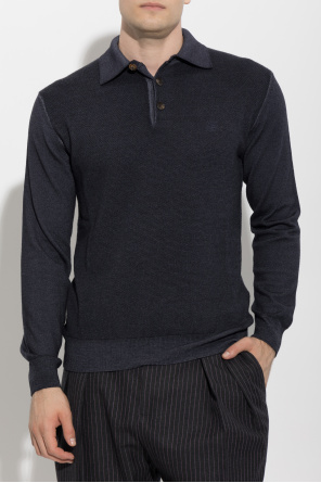 Etro Wełniane polo z długimi rękawami