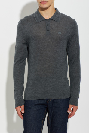 Etro Polo de lana con logo bordado