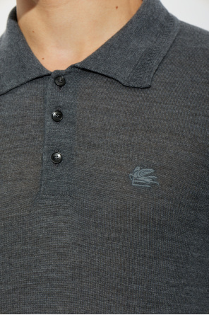 Etro Polo de lana con logo bordado