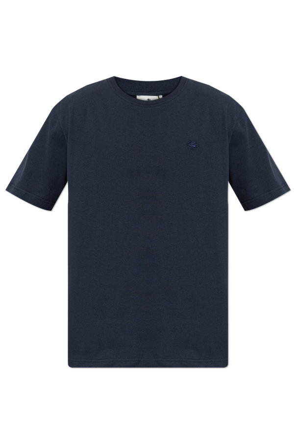 T-shirt with logo patch od Etro
