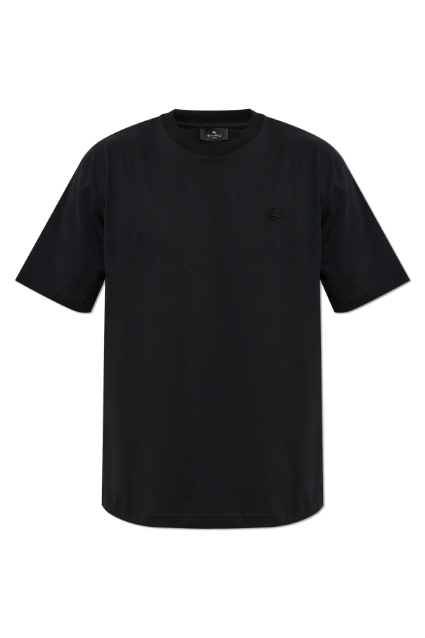 T-shirt with embroidered logo od Etro