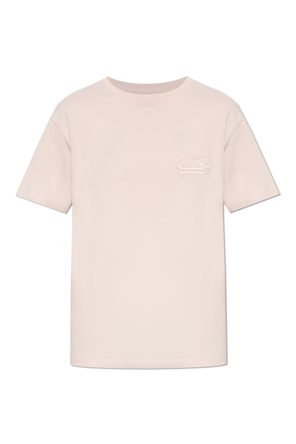 Cotton t-shirt with embroidered logo od Etro