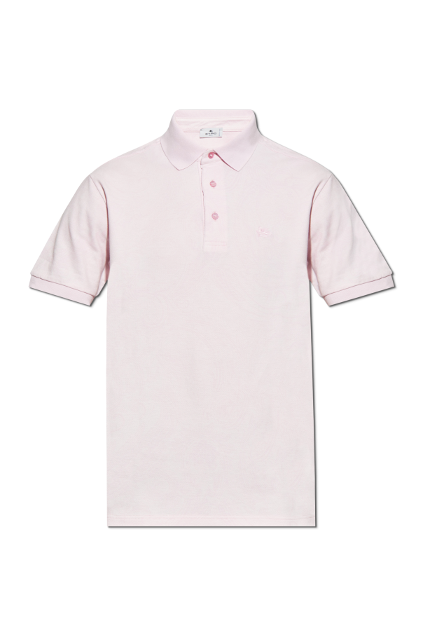 Cotton polo with logo od Etro