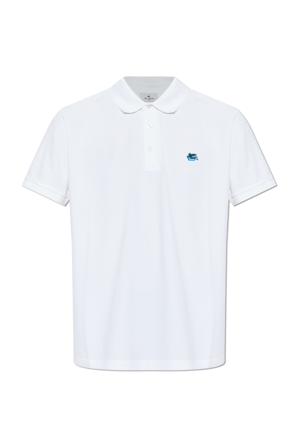 Cotton polo with logo od Etro