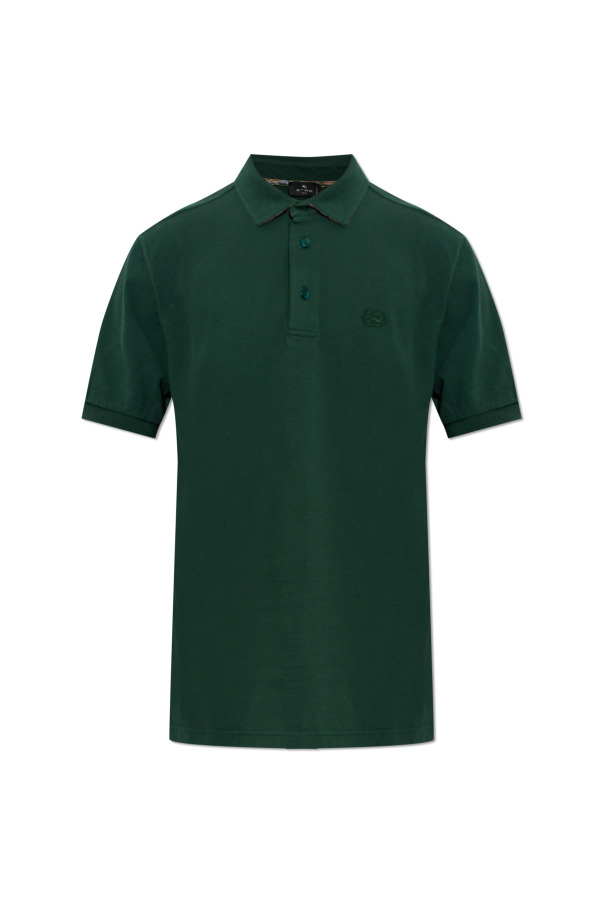 Cotton polo shirt with embroidered logo od Etro