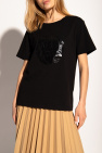 Weit geripptes Sweatshirt und Jogginghose in Weinrot T-shirt with logo
