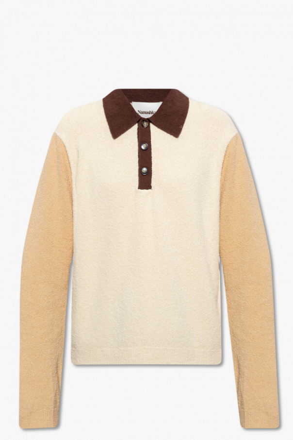 Nanushka ‘Saber’ bordeaux sweater with collar