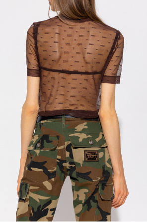 Dolce & Gabbana Bikini mit grafischem Print Schwarz Tulle T-shirt