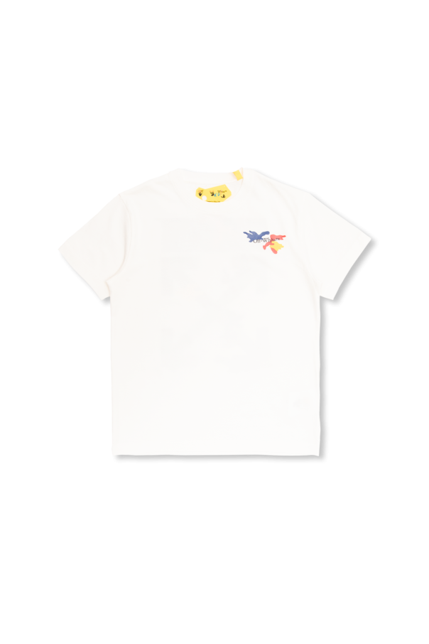 Off-White Kids adidas Training Blå T-shirt med logo med 3 striber