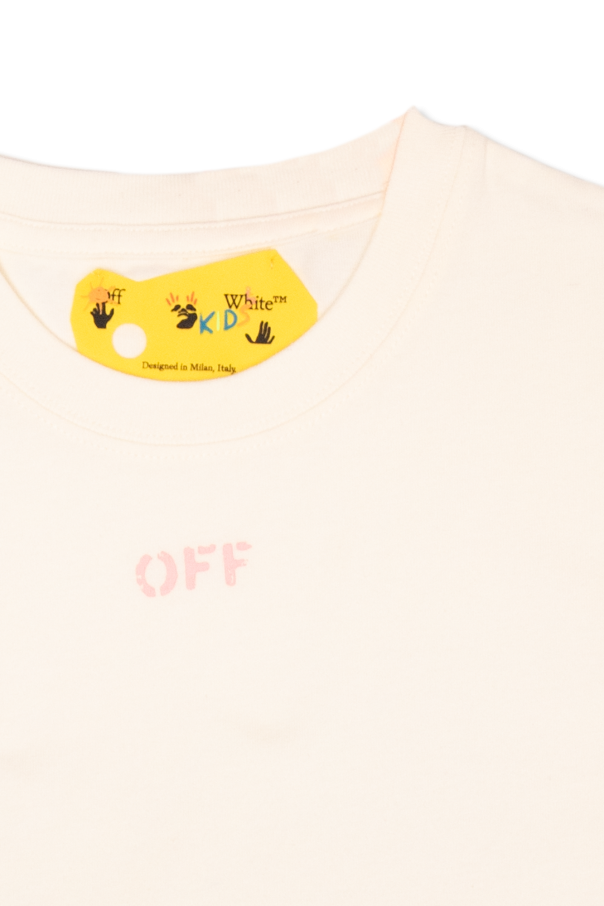 Off-White Kids Family First ribbed embellished-buttons shirt