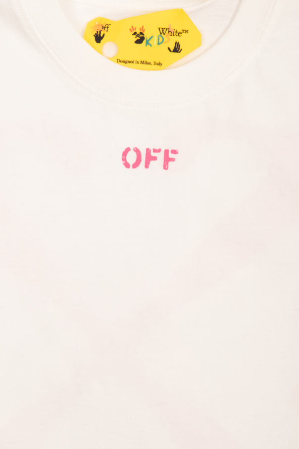 Off-White Kids Vero Moda Hochgeschlossenes T-Shirt mit Rüschenbesatz in Schwarz