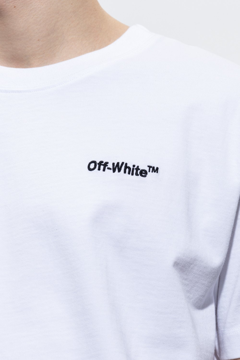 Off-White BLACK Natural Veg Cotton College logo cotton hoodie from Balmain