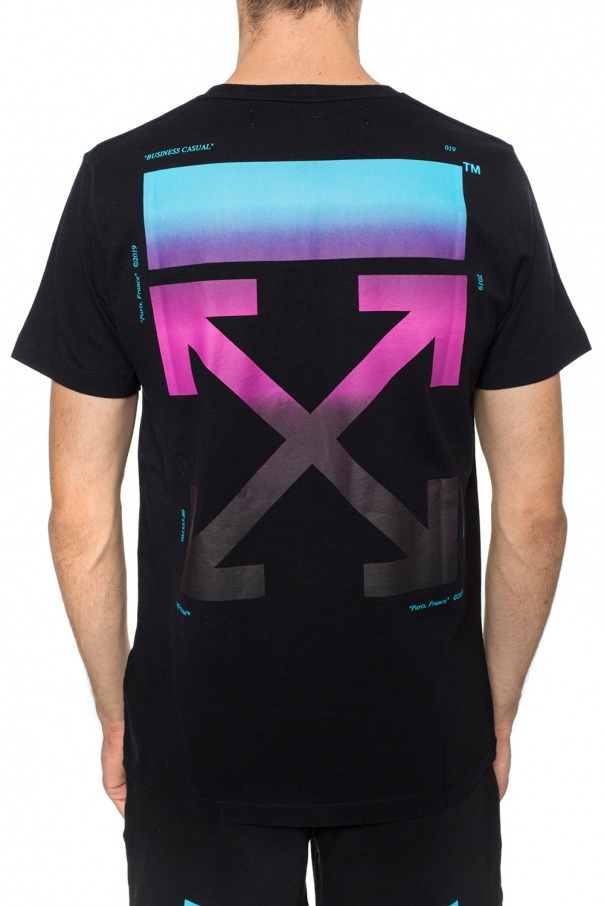 off white t shirt pink and blue