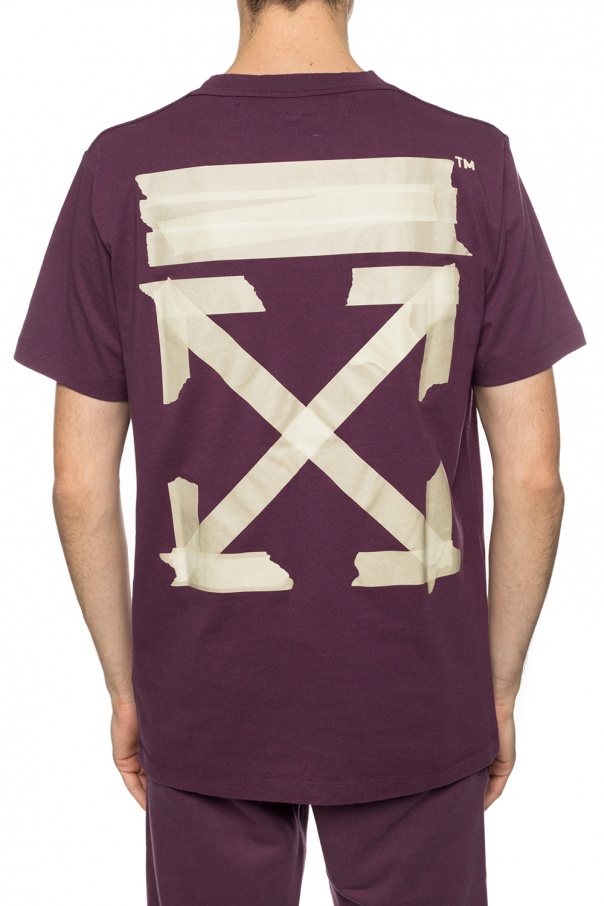 burgundy off white t shirt