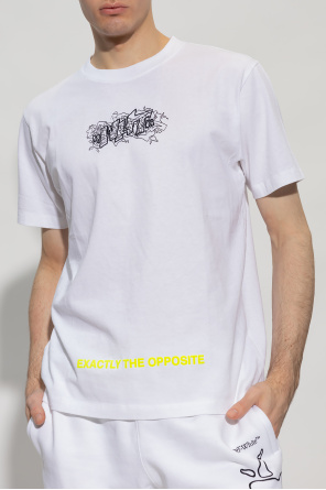 Off-White T-Shirt mit Rundhalsausschnitt Rosa