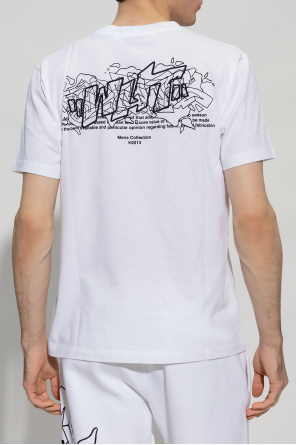 Off-White T-Shirt mit Rundhalsausschnitt Rosa