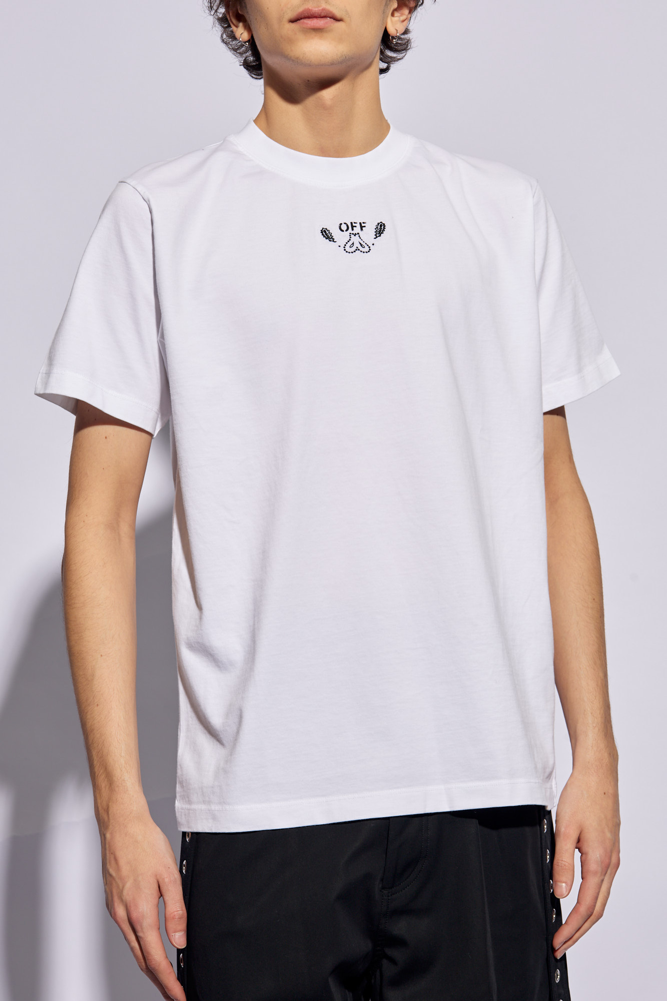 Off-White T-shirt z motywem ‘paisley’