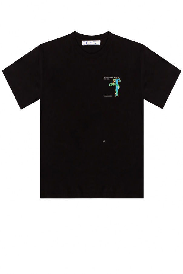 Off-White T-shirt with zip-fastening