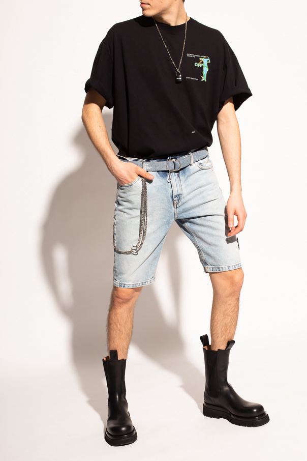 Off-White T-shirt with zip-fastening