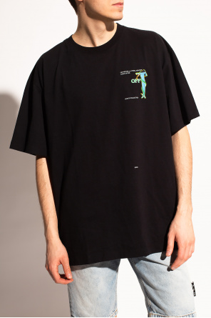 Off-White T-shirt with zip-fastening