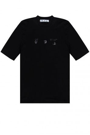 logo-print shirt dress Schwarz