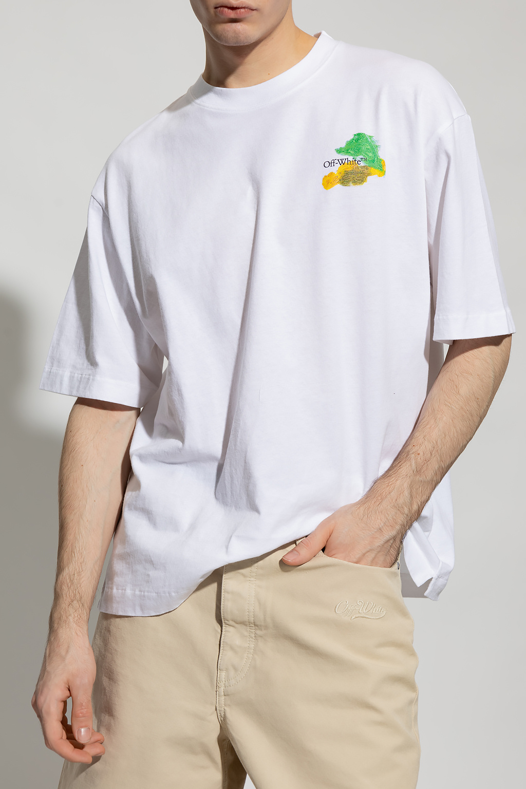 Off-White T-shirt embroidered with logo