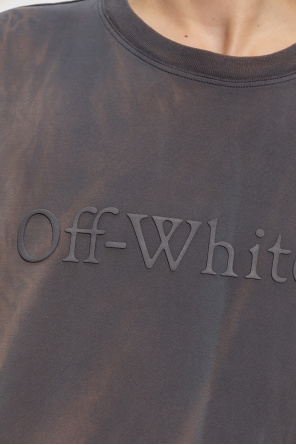 Off-White TEEN rear logo print denim jacket Blu