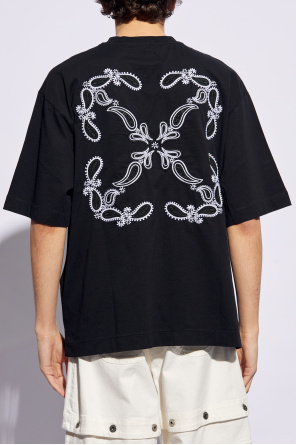 Off-White T-shirt with paisley motif