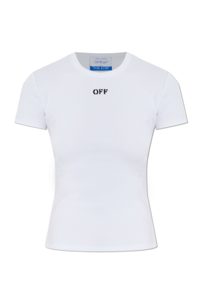 Camiseta de canalé con logo bordado